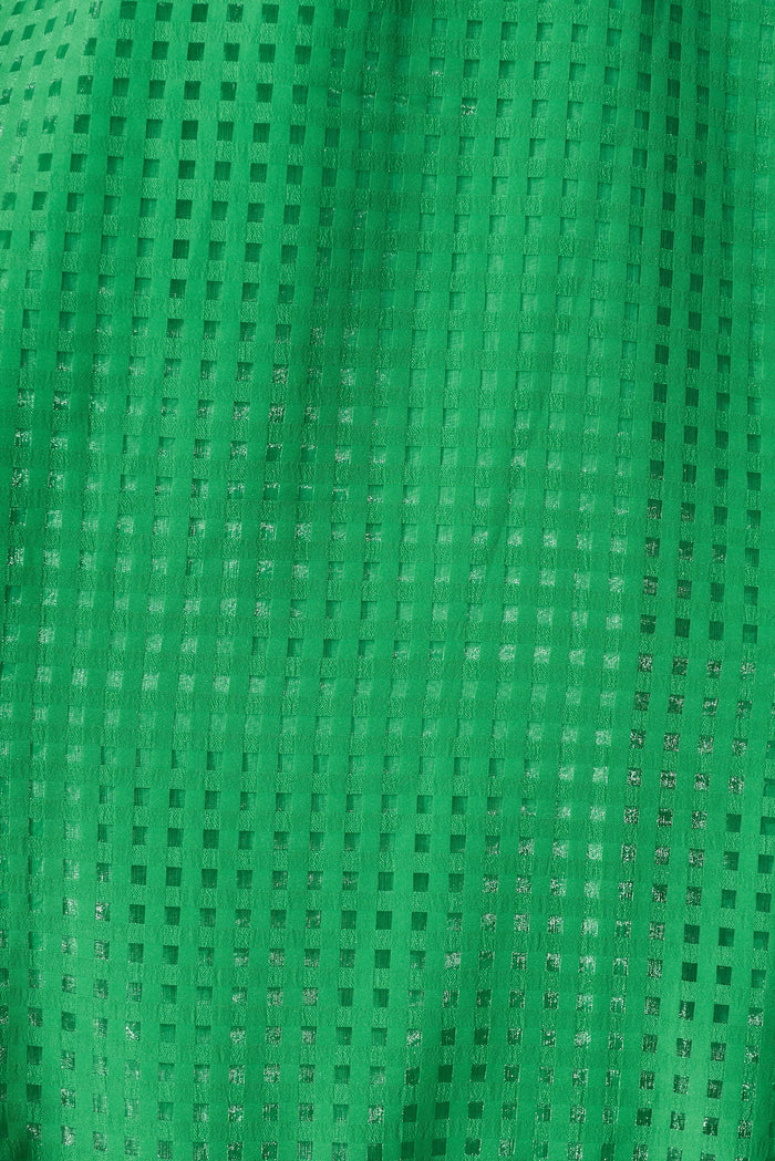 Giulana Midi Dress In Green Organza - fabric