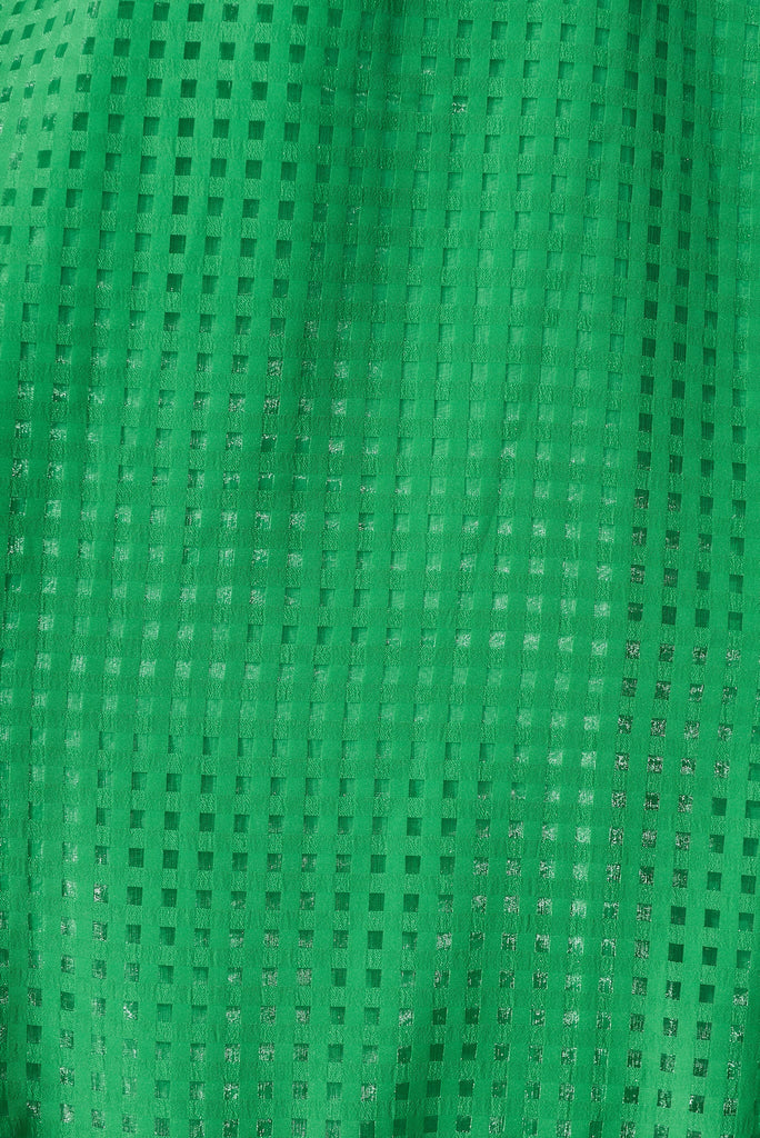 Giulana Midi Dress In Green Organza - fabric
