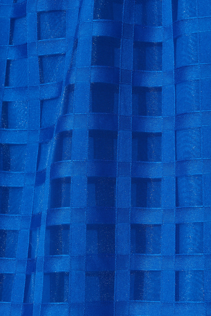 Destine Midi Dress In Cobalt Blue Organza - fabric