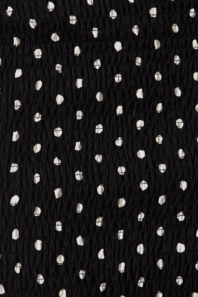Blenda Midi Dress In Black With White Spot - fabric