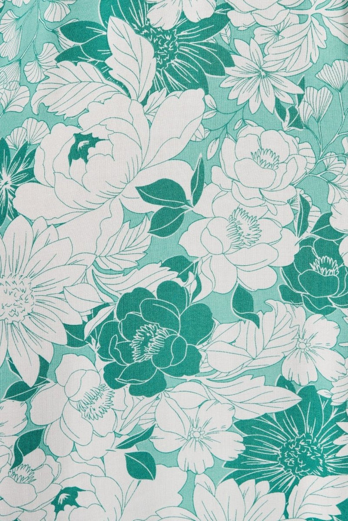Candie Midi Dress In Green With White Floral - St Frock (Dev)