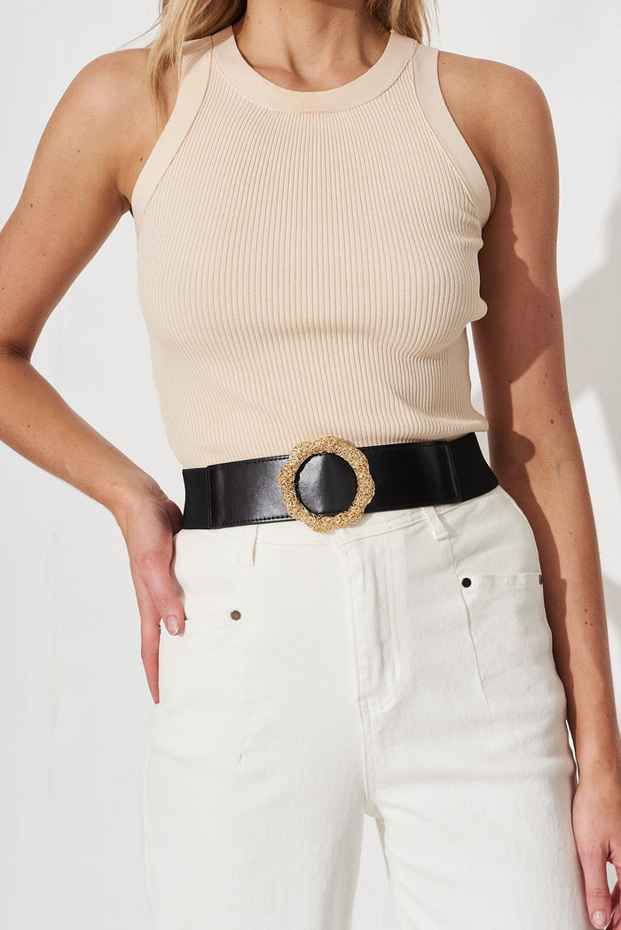 August + Delilah Sherla Belt In Black - St Frock (Dev)