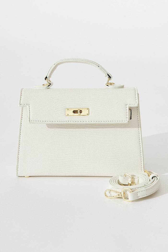August + Delilah Partia Sling Bag In White Textured - St Frock (Dev)