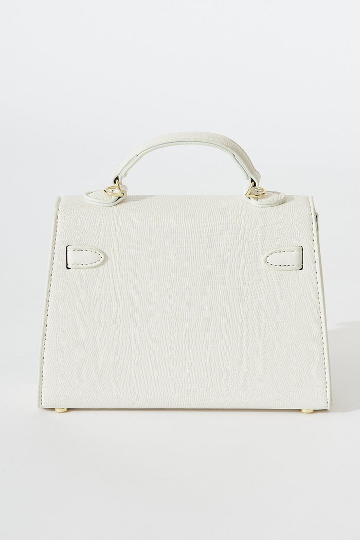 August + Delilah Partia Sling Bag In White Textured - St Frock (Dev)