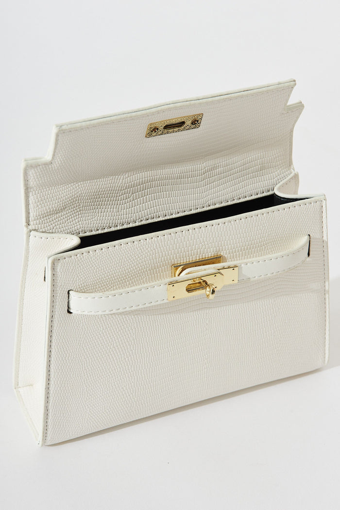August + Delilah Partia Sling Bag In White Textured - St Frock (Dev)