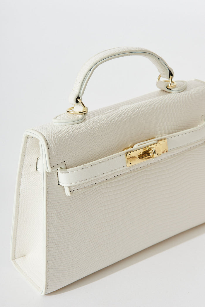 August + Delilah Partia Sling Bag In White Textured - St Frock (Dev)