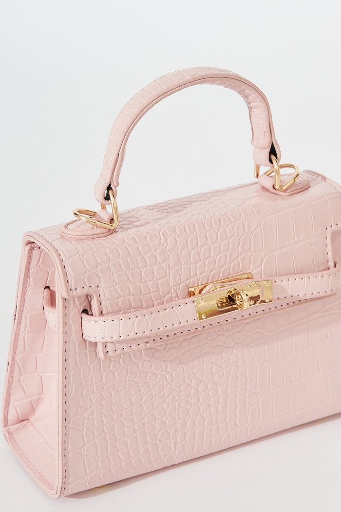August + Delilah Partis Sling Bag In Pink Textured - St Frock (Dev)