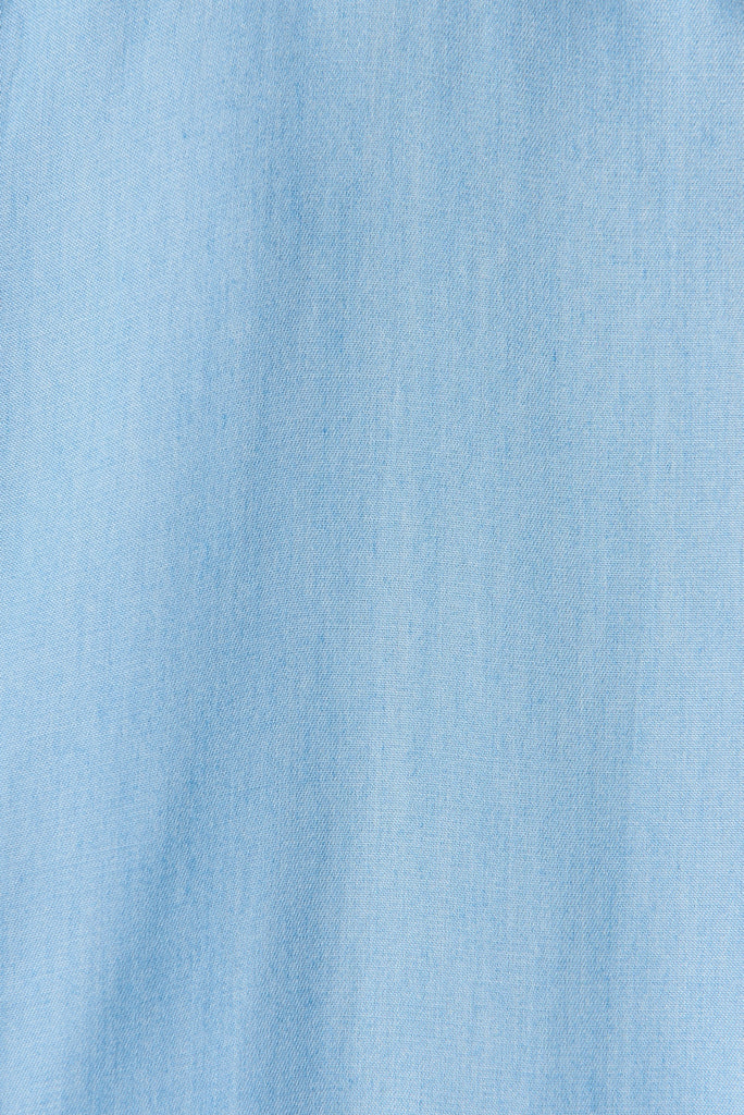 Yvette Smock Top In Light Blue - fabric