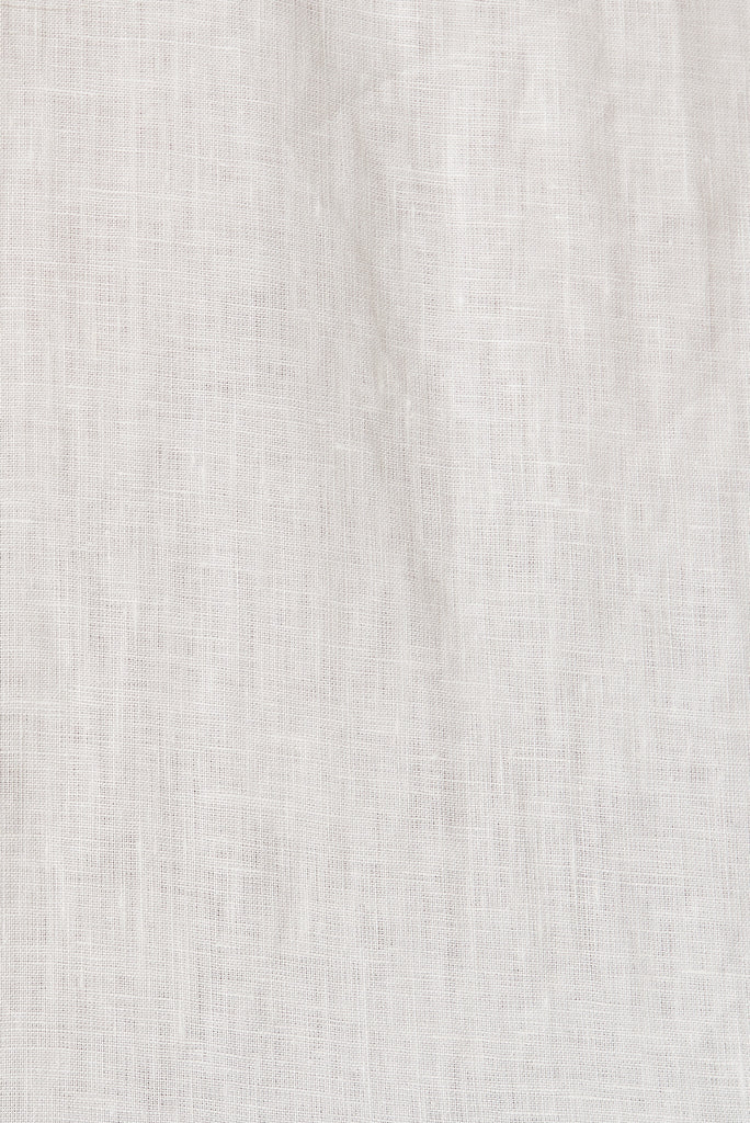 Hagia Top In White Linen - fabric