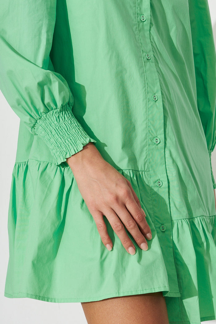 Relina Shift Dress In Green - detail