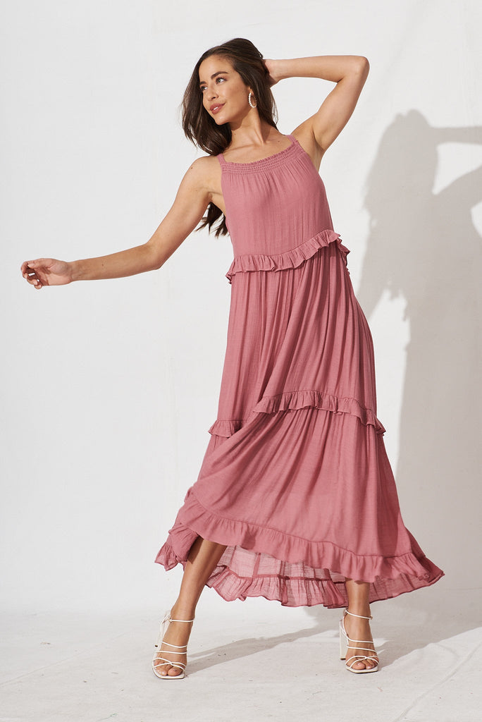 Viona Maxi Dress In Pink - full length