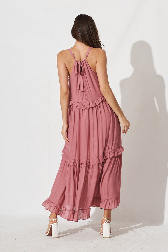 Viona Maxi Dress In Pink - back