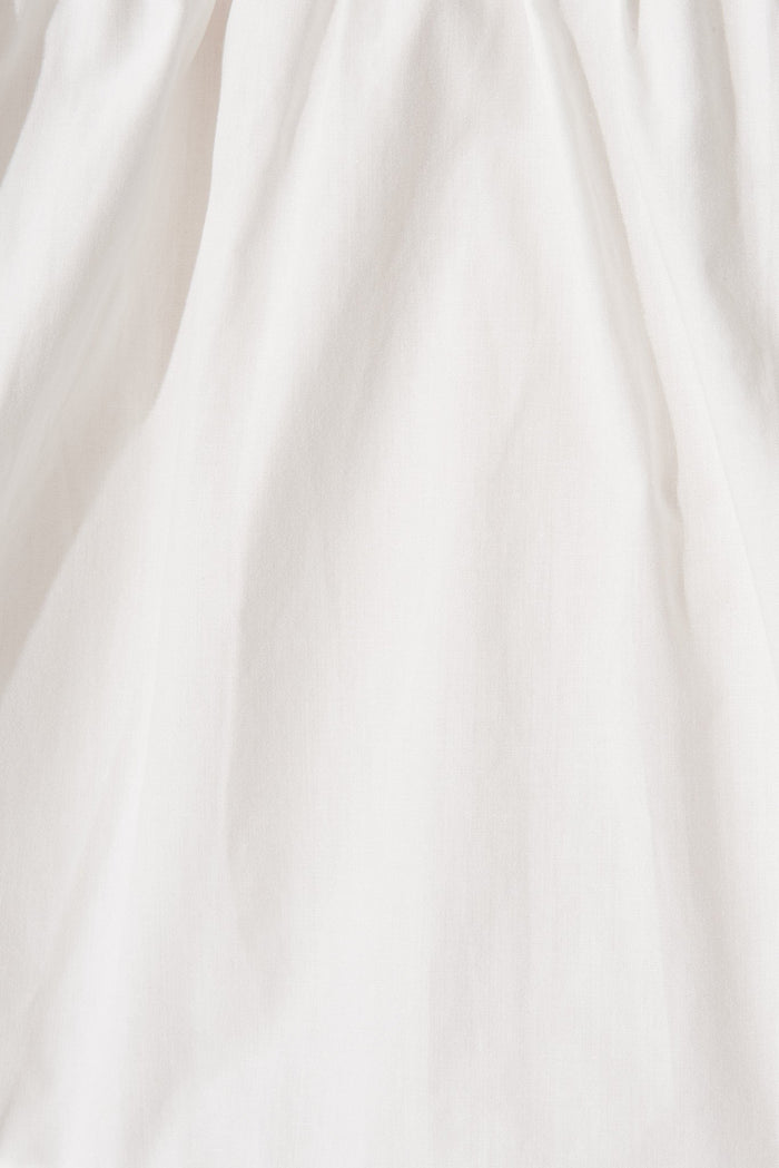 Tiani Tiered Dress In White Cotton - fabric