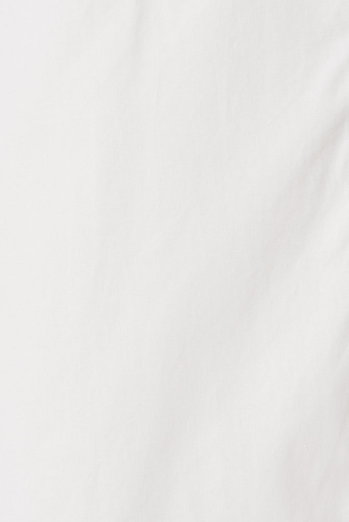 Relina Shift Dress In White Cotton - fabric