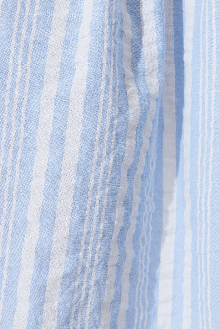 Freya Shirt Dress In Blue And White Stripe - fabric
