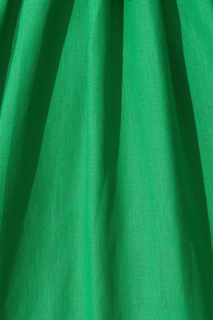 Dayne Midi Dress In Green Linen Blend - fabric