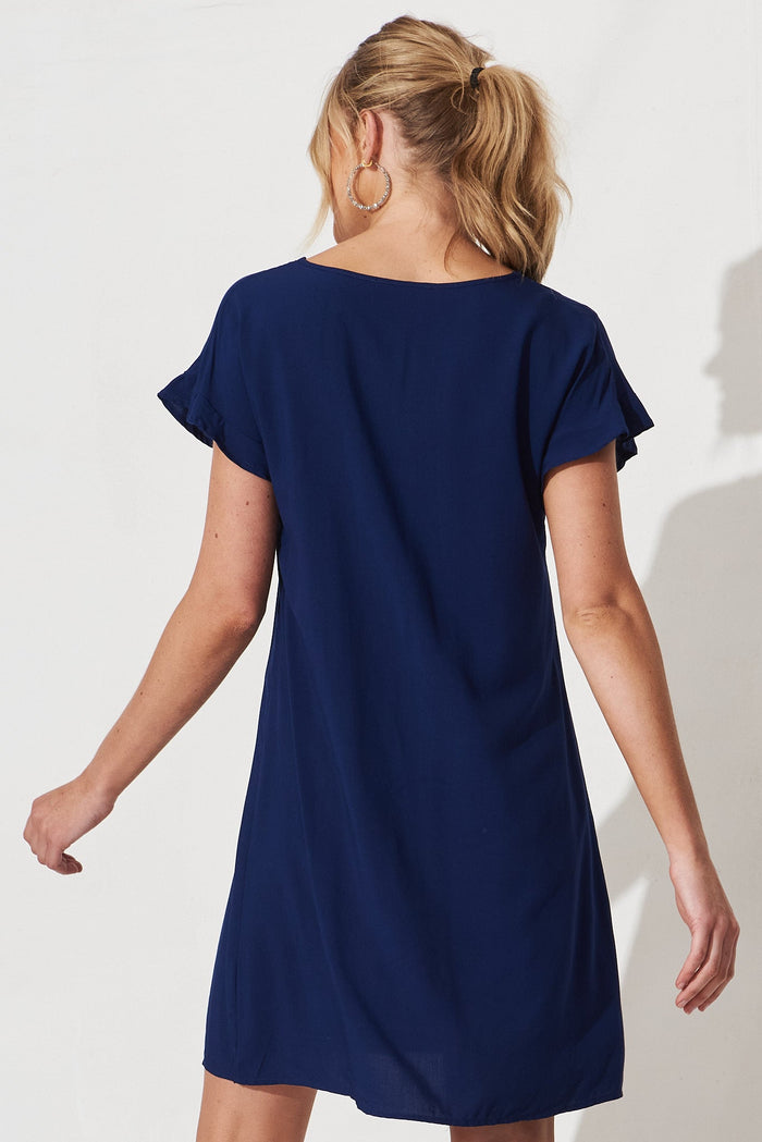 Jacoba Dress In Navy - back