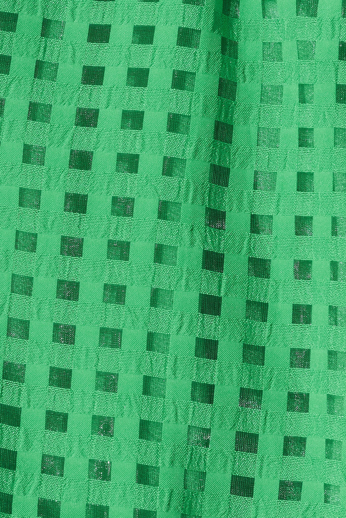 Gigi Midi Shirt Dress In Green Organza - fabric