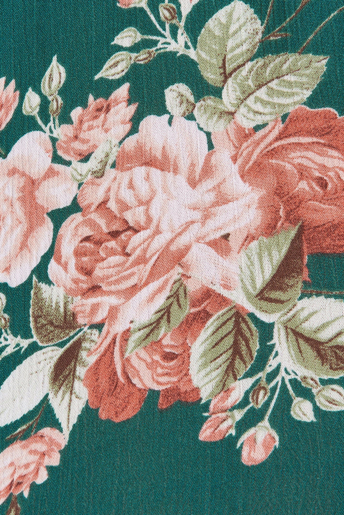 Yelena Top In Teal And Coral Floral - fabric