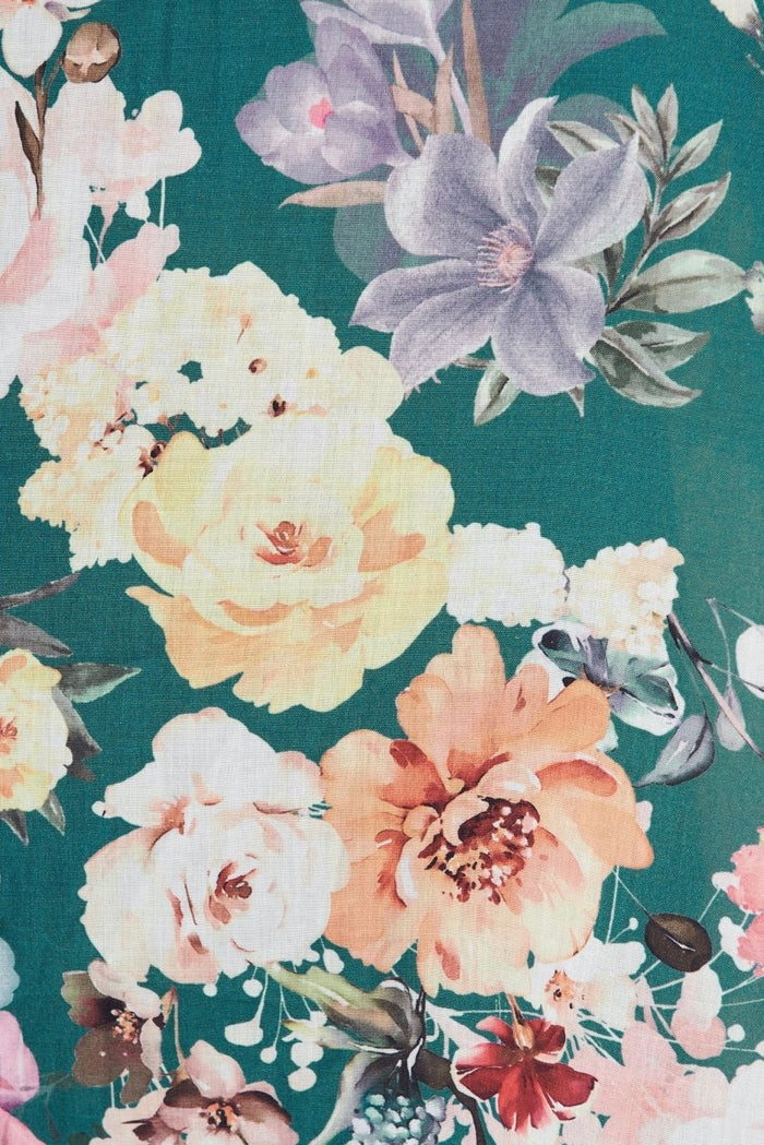 Camille Maxi Dress In Teal With Orange Floral - St Frock (Dev)