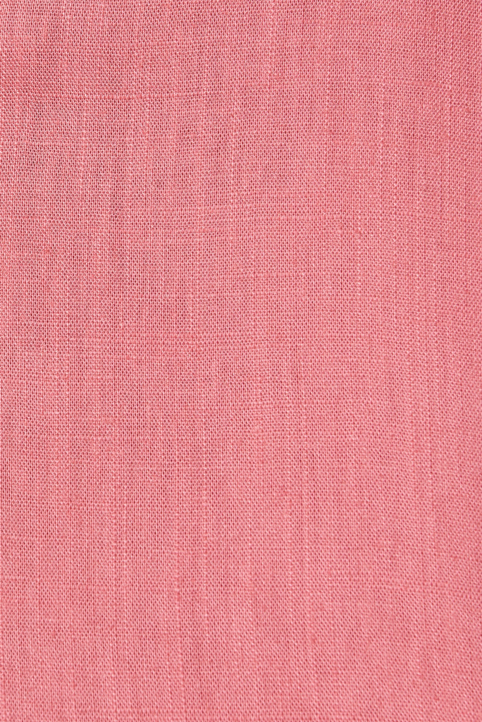 Unplugged Shorts In Dusty Rose Linen Look - fabric