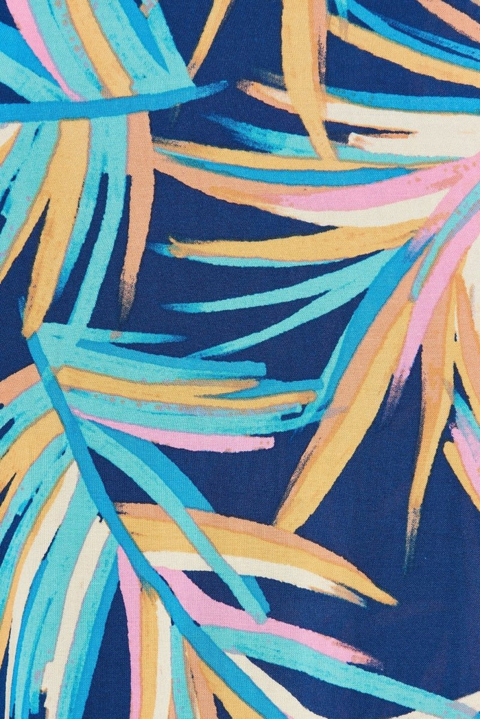 Canary Maxi Jumpsuit In Navy With Multi Feather Print - St Frock (Dev)