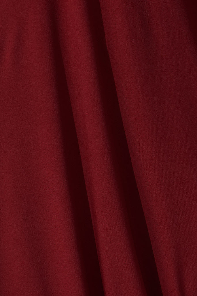 Goddess One Shoulder Maxi Dress In Wine - fabric