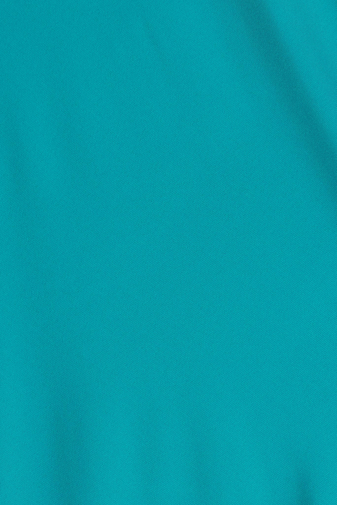 Goddess One Shoulder Maxi Dress In Turquoise - fabric
