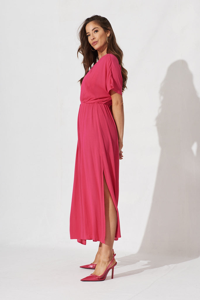 Right Move Maxi Dress In Hot Pink - side