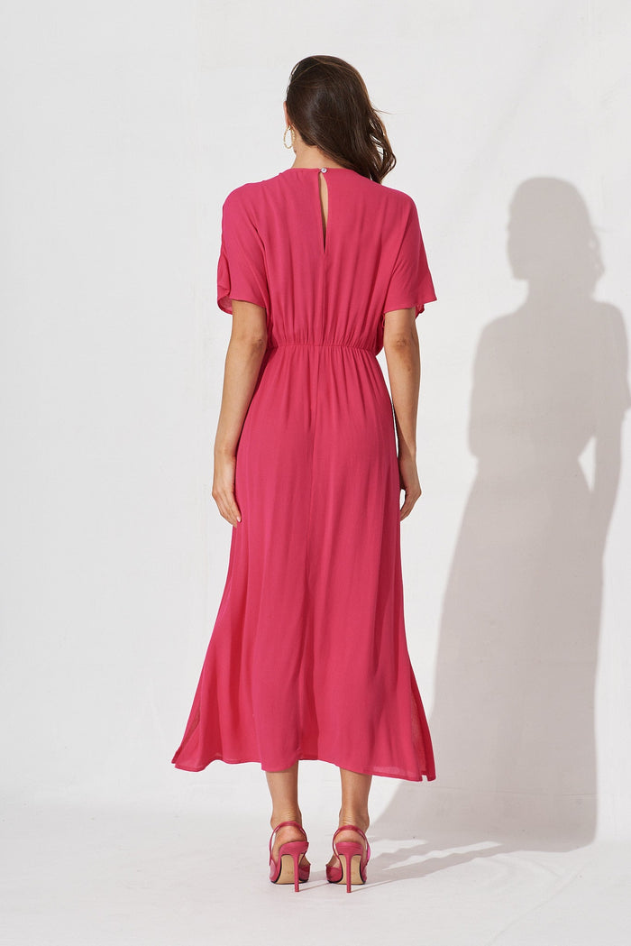 Right Move Maxi Dress In Hot Pink - back
