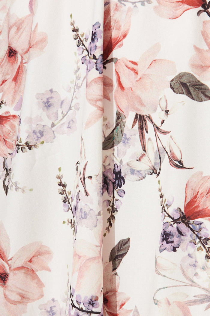 Hunny Skirt In Cream Floral - fabric