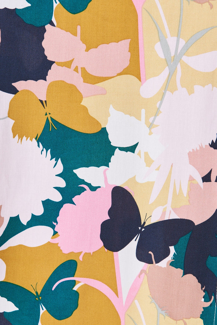 Jezebel Dress In Multi Floral - fabric