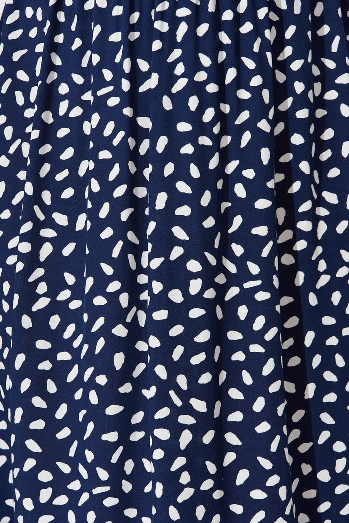 Candie Midi Dress In Navy With White Speckle - St Frock (Dev)