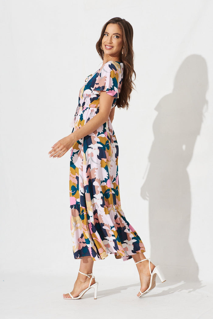 Jemora Maxi Dress In Multi Floral - side