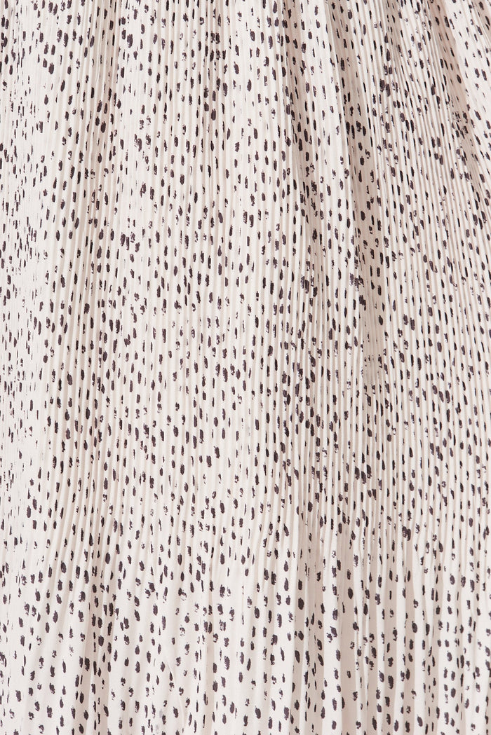 Brieanna Maxi Skirt In Cream With Black Spot Chiffon - fabric