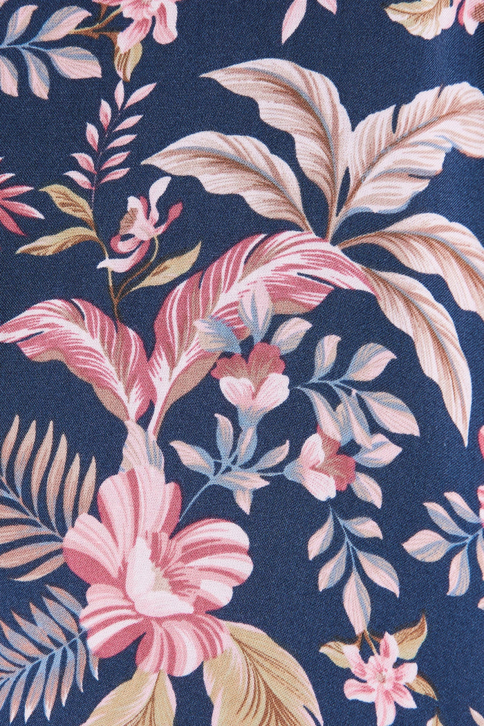 Shella Playsuit In Navy With Blush Floral - fabric