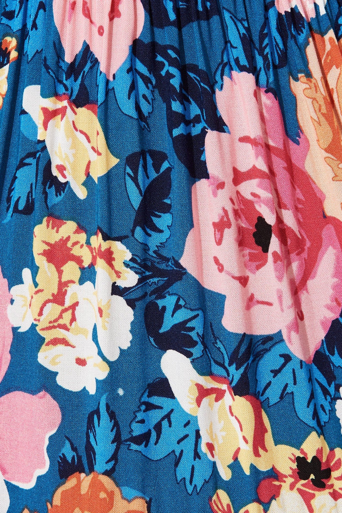 Amaryllis Dress In Navy With Pink Floral - St Frock (Dev)