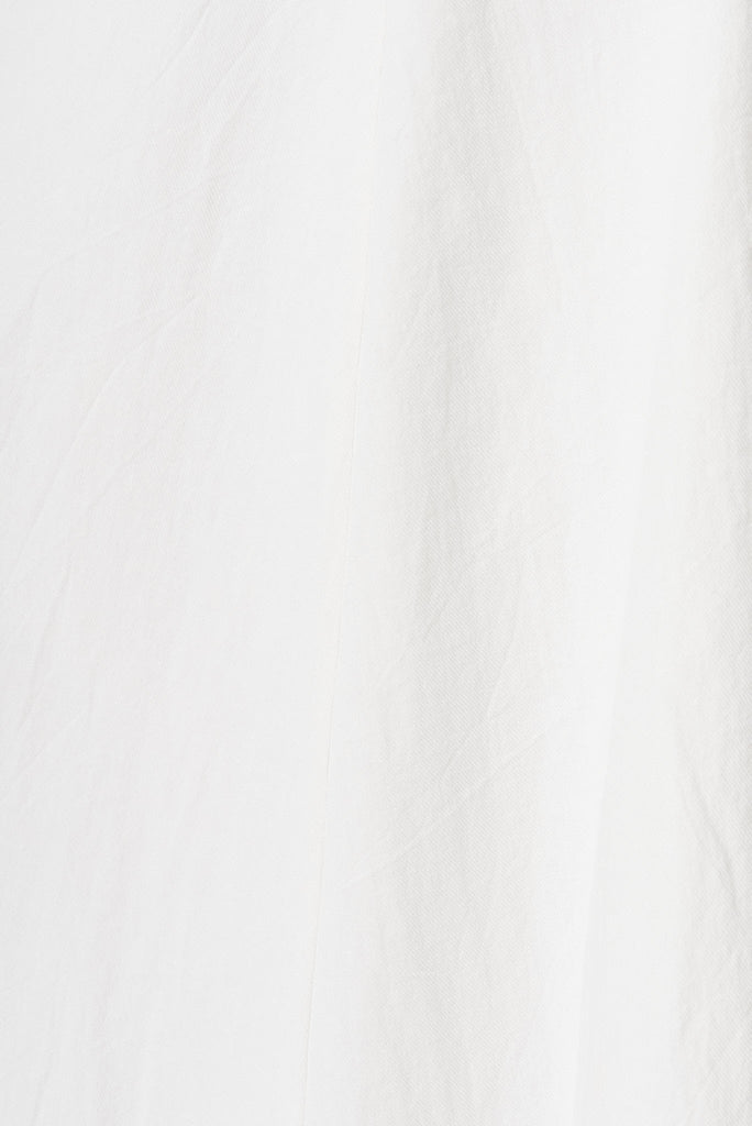 Ruthie Midi Dress In White Cotton - fabric