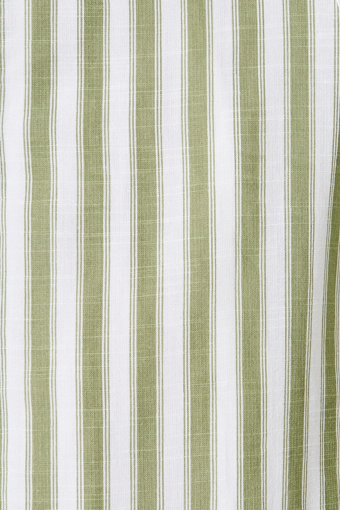 Angelica Midi Dress In Sage Green With White Stripe Cotton Blend - St Frock (Dev)