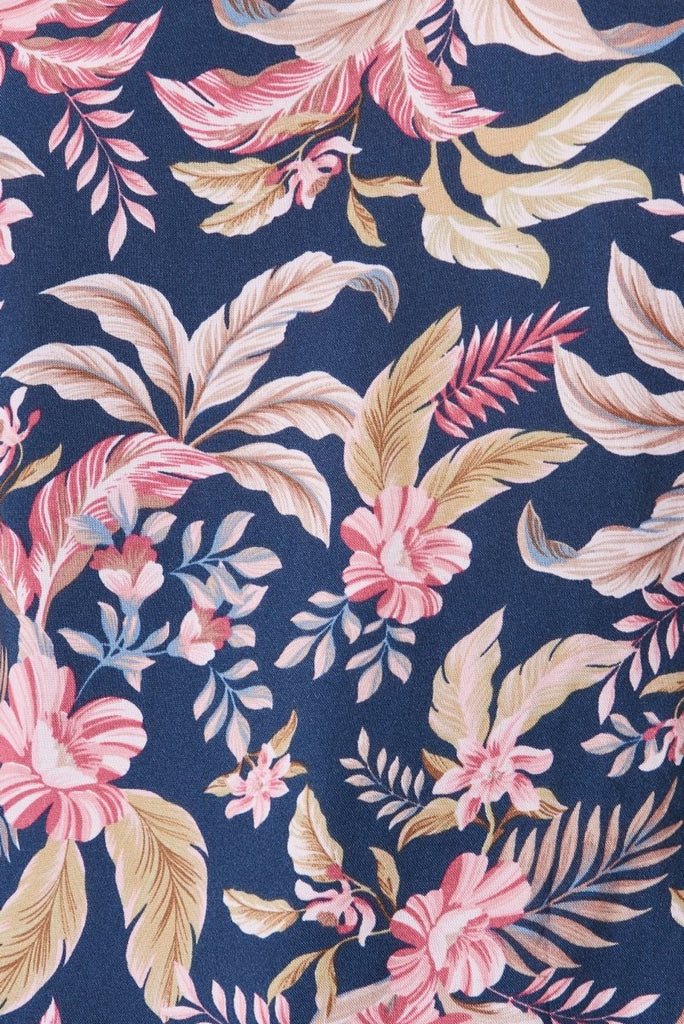 Clove Top In Navy With Blush Floral - St Frock (Dev)