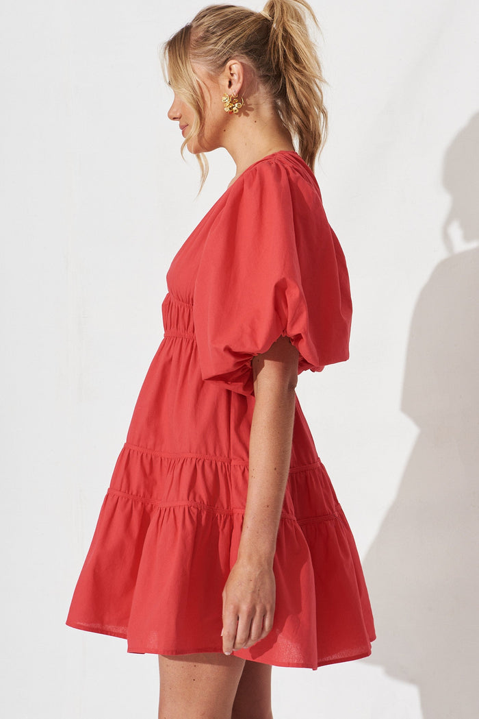 Amarusso Dress In Red Cotton - St Frock (Dev)