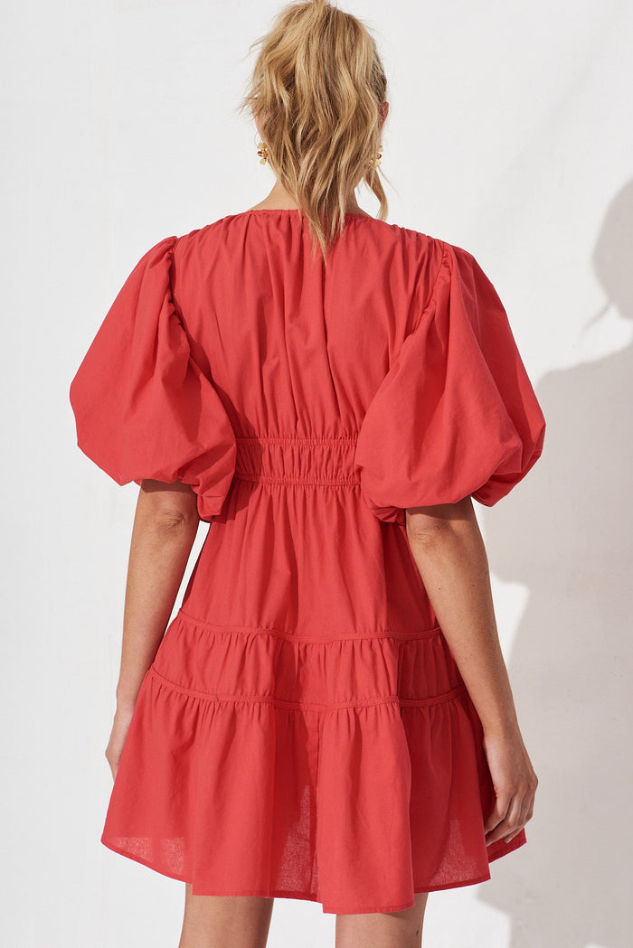 Amarusso Dress In Red Cotton - St Frock (Dev)