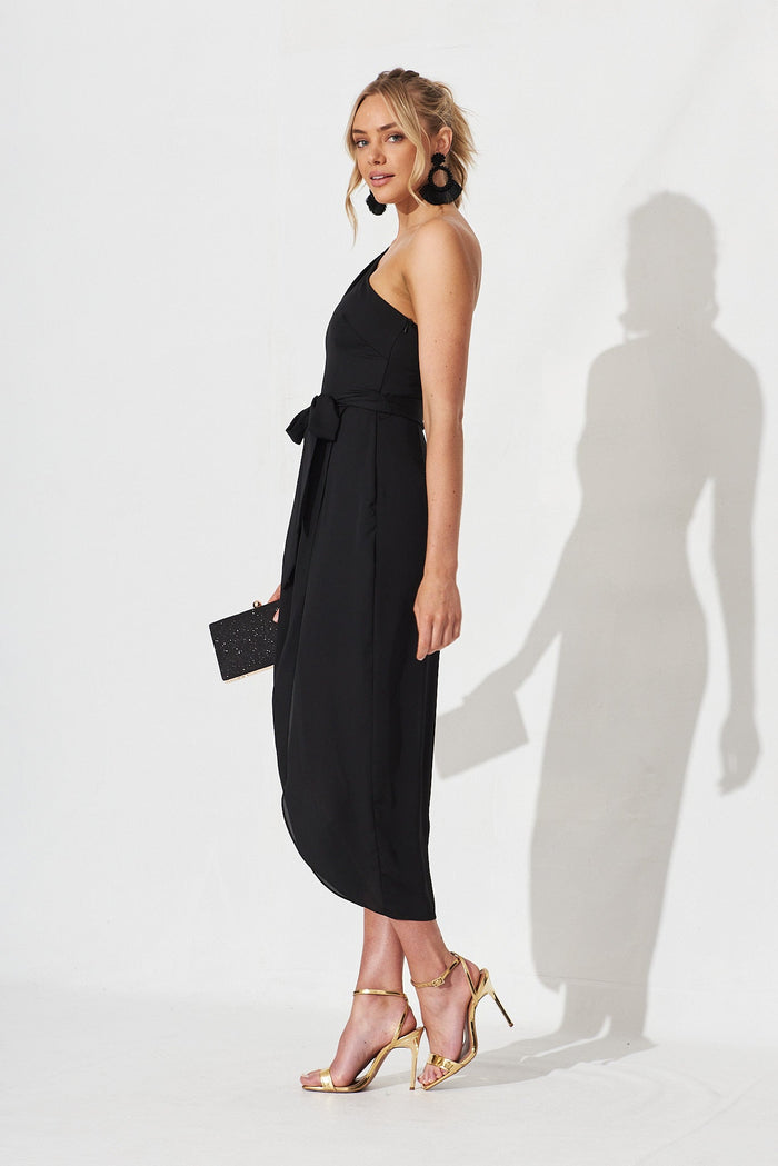 Aviana Dress In Black - left side