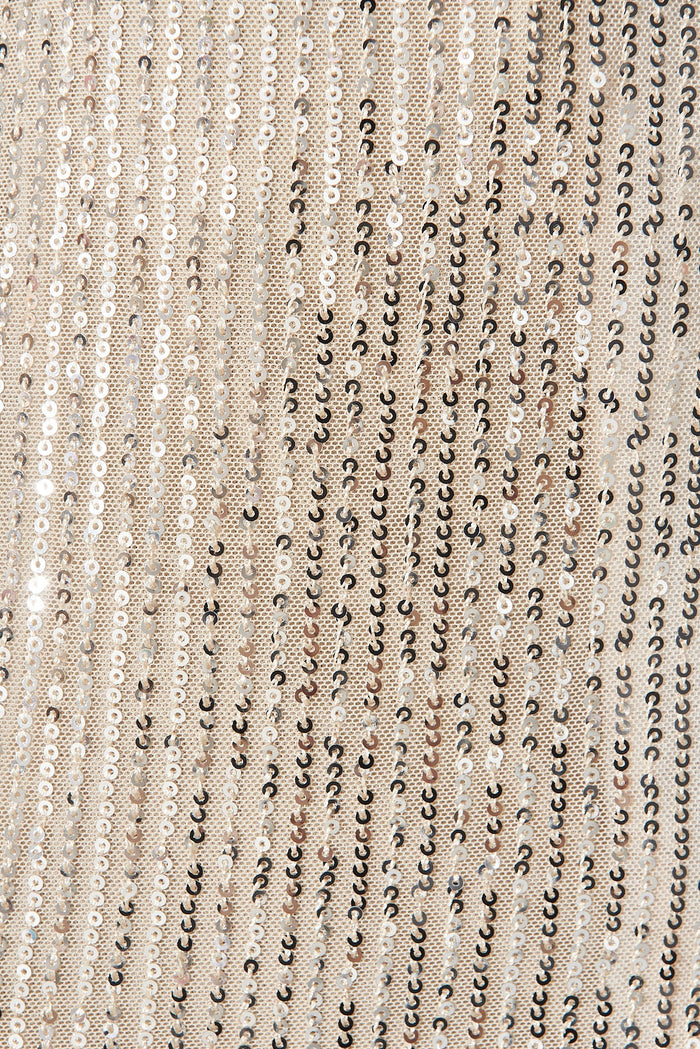 Jackie Blazer In Pale Gold Sequin - fabric