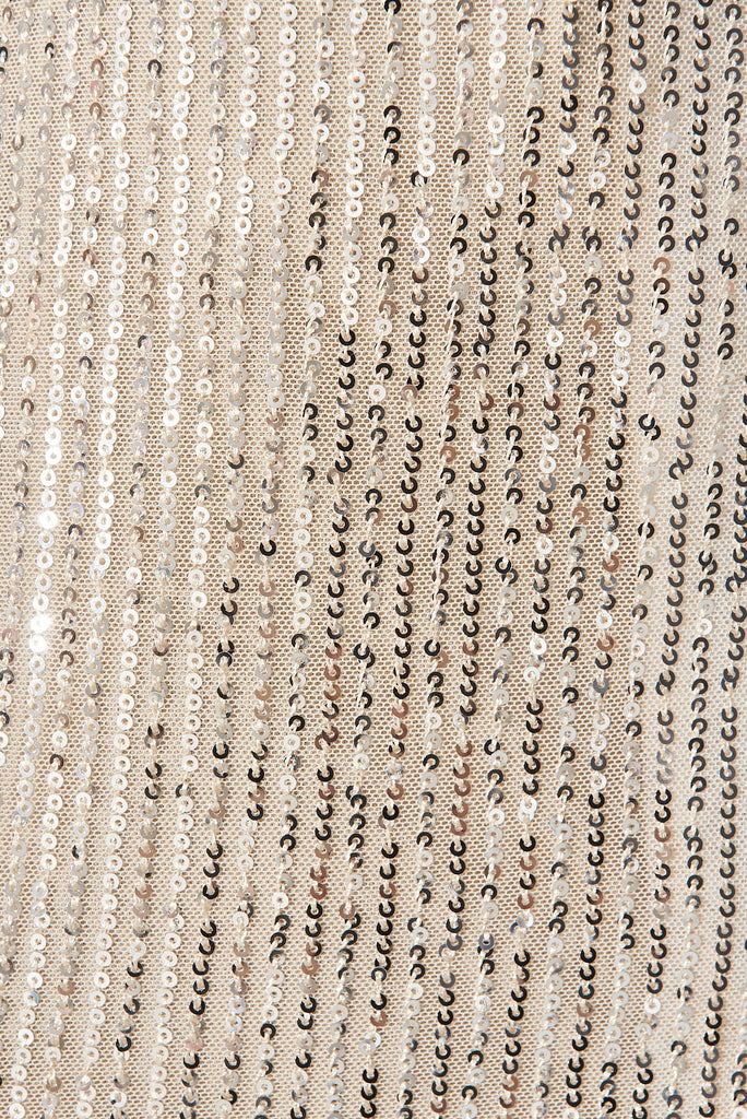 Jackie Blazer In Pale Gold Sequin - fabric