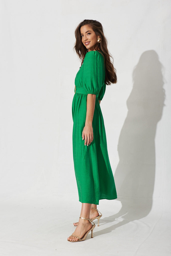 Barletta Midi Dress In Green - side