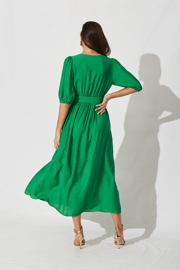 Barletta Midi Dress In Green - back