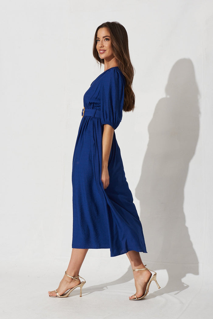 Barletta Midi Dress In Navy - side