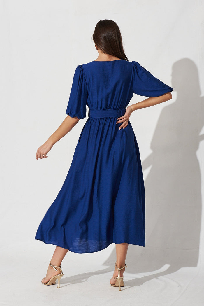 Barletta Midi Dress In Navy - back