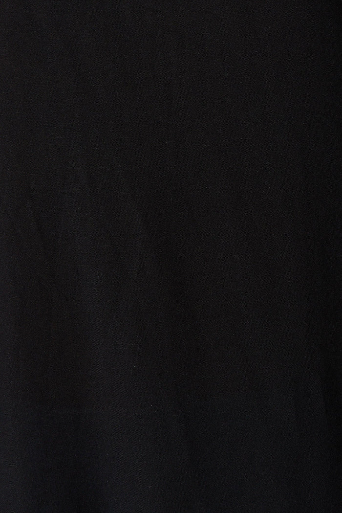 Piana Top In Black Linen Blend - fabric